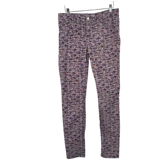 Marc by Marc Jacobs Lou Skinny Jeans Purple Printed Corduroy Mid Rise Womens 29 - Picture 1 of 8